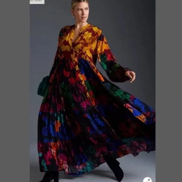 Anthropologie Siddhartha Bansal Button-Front Maxi Dress - Picture 2 of 14